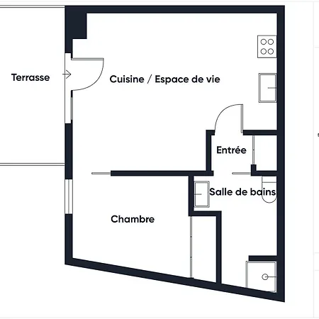 2 Pièces Avec Terrasse Privée Et Parking - Fr-1-326-841 Hébergement de vacances
